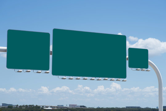 Blank Freeway Signs