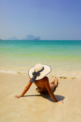 woman at the  tropical beach