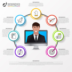 Infographic design template. Business concept with 7 steps