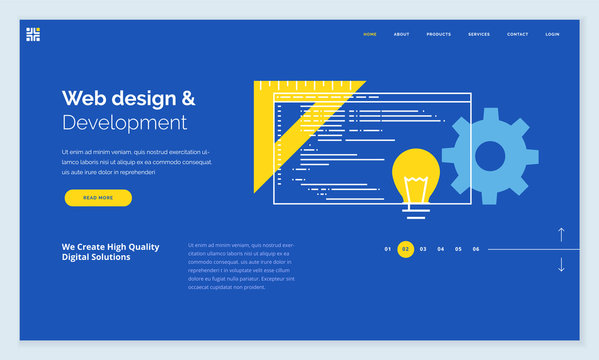 Website template design. Modern flat line vector illustration concept of web page design for website and mobile website development. Easy to edit and customize.