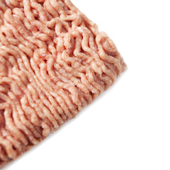 viande hachée sur fond blanc