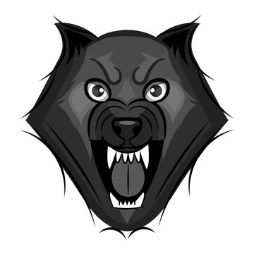 wolf growls vector