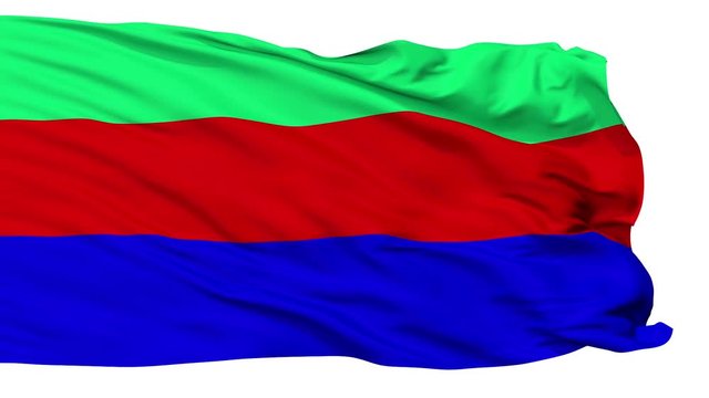 Bahia Solano Choco flag, city of Colombia, realistic animation isolated on white seamless loop - 10 seconds long (alpha channel is included)
