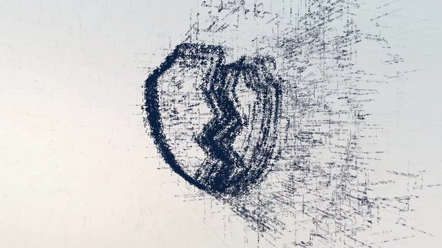 Breaking logo, a design consisting of a code of numbers and a symbol. Abstract hacking icon in computer cyber network on a light background