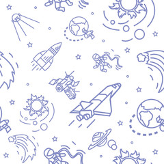 space_background / contour seamless background consisting of elements of space theme