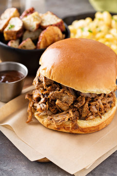Pulled pork sandwich with bbq sauce
