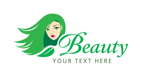 Beautiful woman eco logo template
