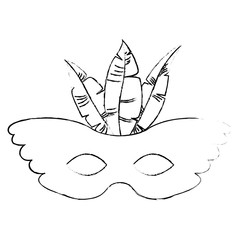 carnival mask with feathers