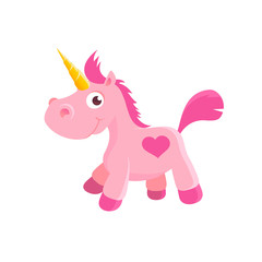 Pink unicorn toy stock illustration.