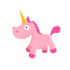 Cute pink unicorn toy illustration