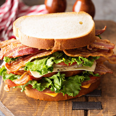 Big BLT, bacon lettuce and tomato sandwich