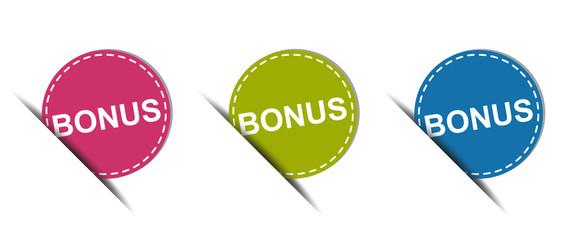 Bonus Web Button - Colorful Vector Icons - Isolated On White Background