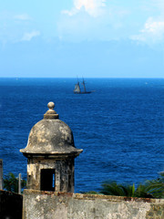 Watch tower at the San Cristobal fortress in San Juan, Puerto Rico