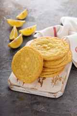 Lemon cookies with white chocolate chips