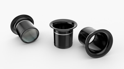 Loupe d'horloger sur fond blanc