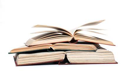 A pile of books.