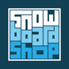 Obraz na płótnie Canvas Snowboard shop label. Sport store emblem.