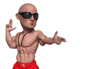 funny life guard cartoon