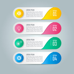 infographic design business concept with 4 options, parts or processes.