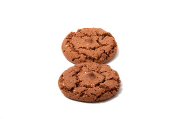 Fototapeta na wymiar Chocolate cookies isolated on the white