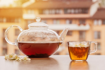 Jasmine tea on the table