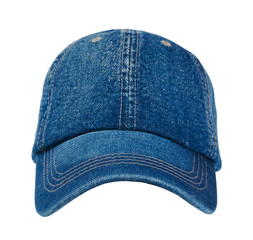 Denim cap isolated on white 