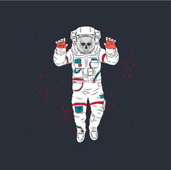 cosmonaut in space. Vector illustration