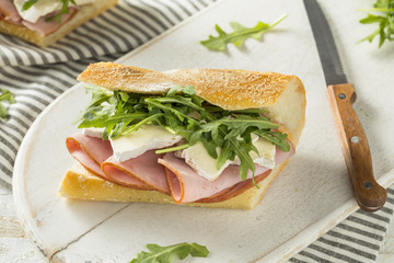 Homemade French Ham and Brie Baguette Sandwich