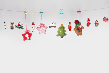 Christmas toys garland background