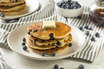 Healthy Homemade Blueberry Pancakes