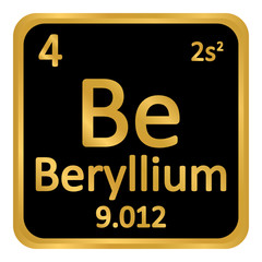 Periodic table element beryllium icon.