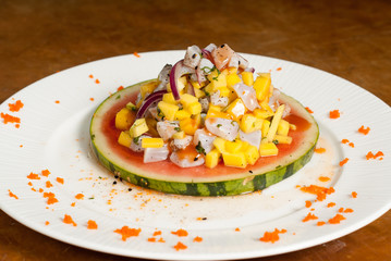 Ceviche de Camarón y Mango