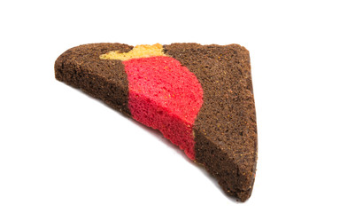colored toasts isolated