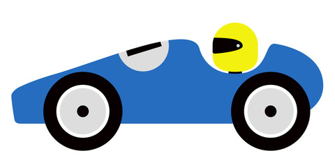 Isolated old racing car icon