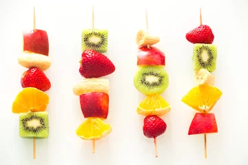 Zelfklevend Fotobehang fruit skewers the concept of healthy eating © Rochu_2008