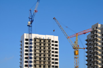 Fototapeta premium Construction of high-rise buildings