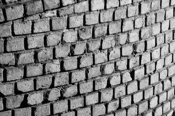 Black and white texture old brick wall