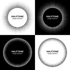 Set of  Abstract Halftone Circles, Logo Design Elements