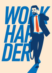 Hipster beard businessman vector illustration. Successful Businessman.