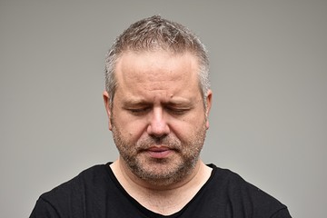 Obraz premium Sad Unshaven Male