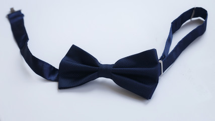 blue butterfly-tie on a white background