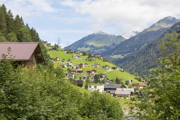 Fototapeta na wymiar Panoramic view in Montafon, Austria