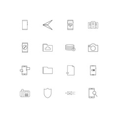 Network And Database simple linear icons set. Outlined vector icons