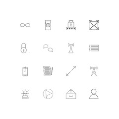 Signs And Symbols simple linear icons set. Outlined vector icons