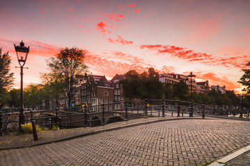 A bridge over the Keizersgracht Canal, Amsterdam, Netherlands