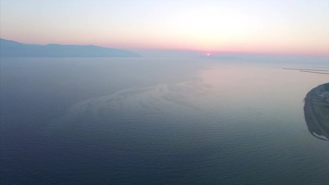 Ocean with the sunset in Albania