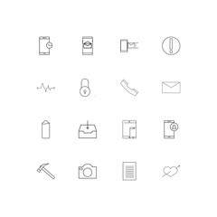 Internet Of Things simple linear icons set. Outlined vector icons