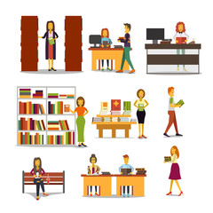 Characters in the school. Vector illustration - 199488719