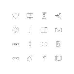 Lifestyle simple linear icons set. Outlined vector icons