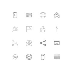 Internet Technologies simple linear icons set. Outlined vector icons